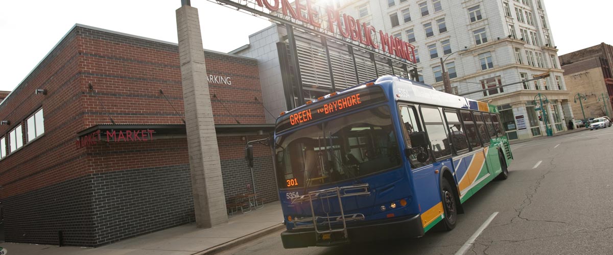 GreenLine Bus Outside Public Market