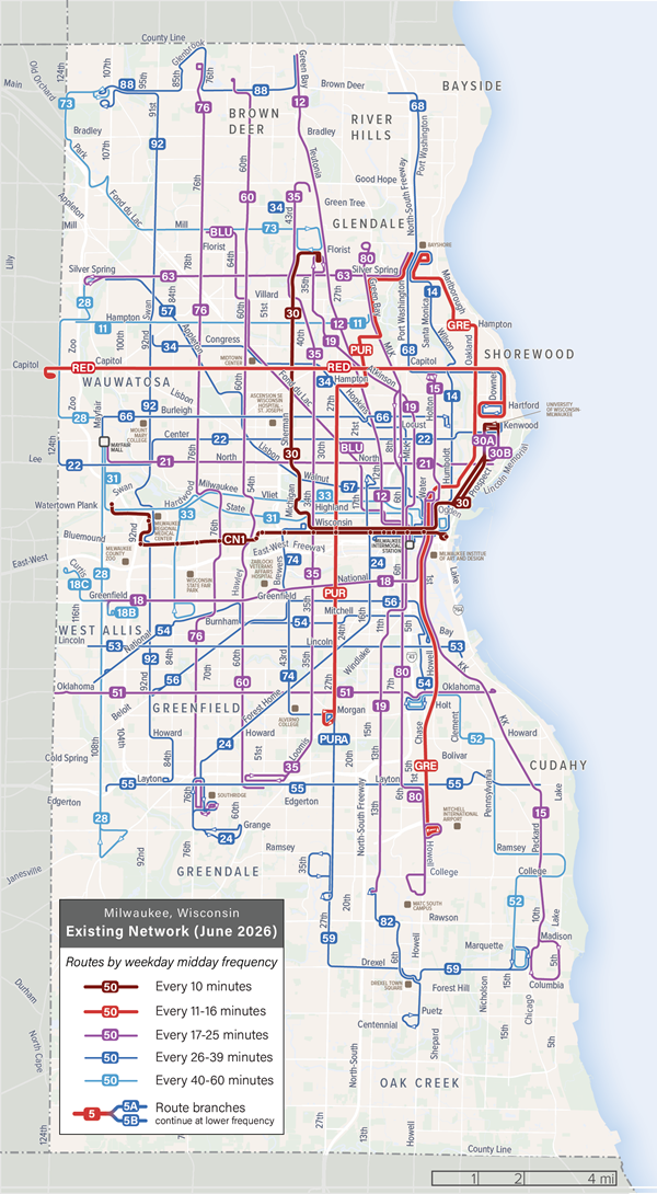 Map of Existing Service