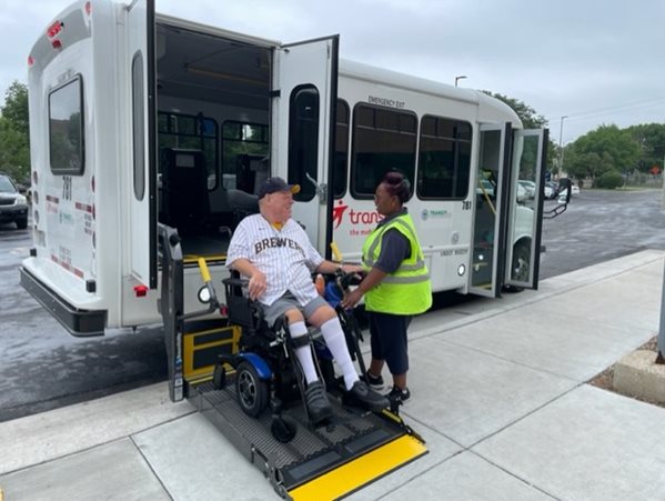 Exiting Transit Plus Van